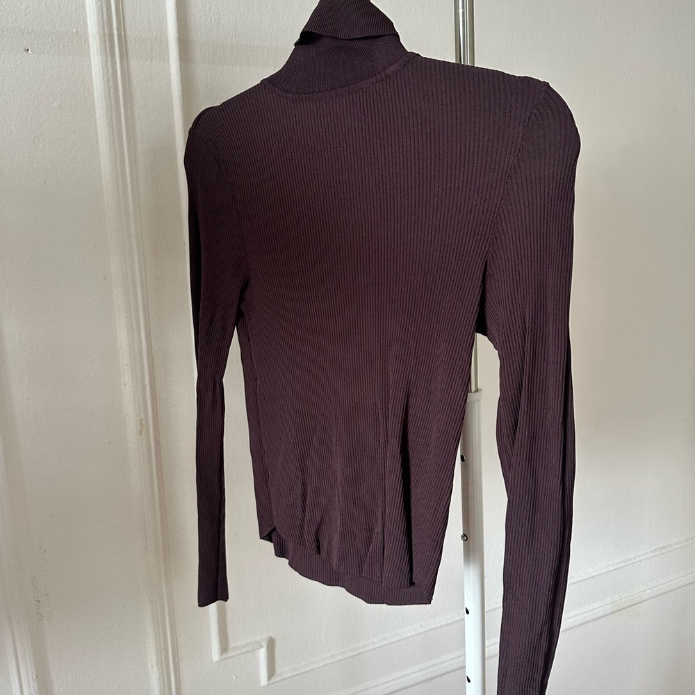 Zara Brown Ribbed Knit Top
